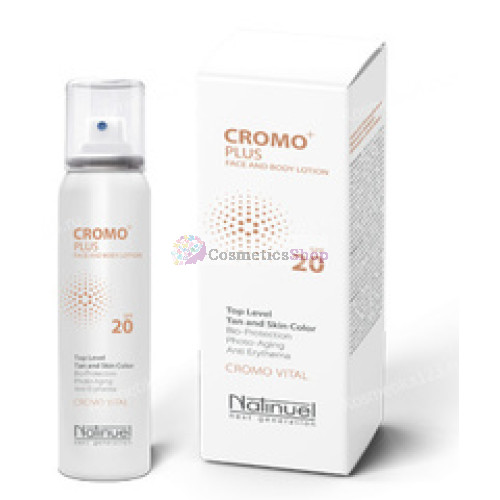 Natinuel CROMO PLUS- Sprejs sejai un ķermenim aizsardzībai no UV stariem SPF 20 100 ml. 