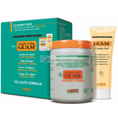 GUAM- Антицеллюлитная маска из водорослей. Холодная Формула 1000 gr.+ Антицеллюлитный подтягивающий гель-крем 250 ml.