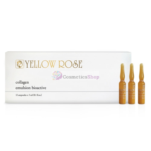 Yellow Rose AMPOULES Collagen- Увлажняющая эмульсия от морщин, с эффектом лифтинга и Морским Коллагеном 12x3 ml.