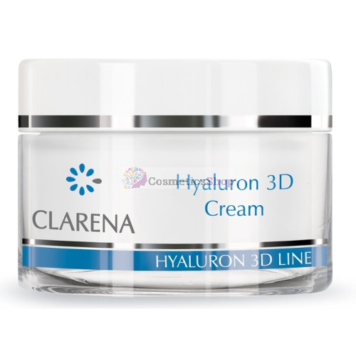 Clarena Hyaluron 3D Line- Ultra-mitrinošs krēms ar 3 veidu hialuronskābi 50 ml.