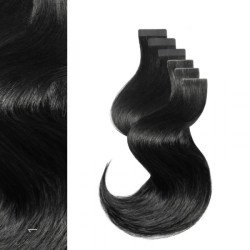 BALMAIN HAIR 100% Cilvēka matu pieaudzējumi / Fill-in Micro Ring Extensions 100% Human Hair, 40cm — 1B / Black
